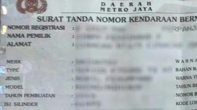 Blokir STNK Kendaraan Dijual secara Online